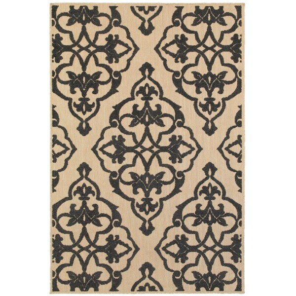 Oriental Weavers Cayman 001B9 10x13 Rectangle - Sand/ Charcoal-Polypropylene C001B9300390ST - main